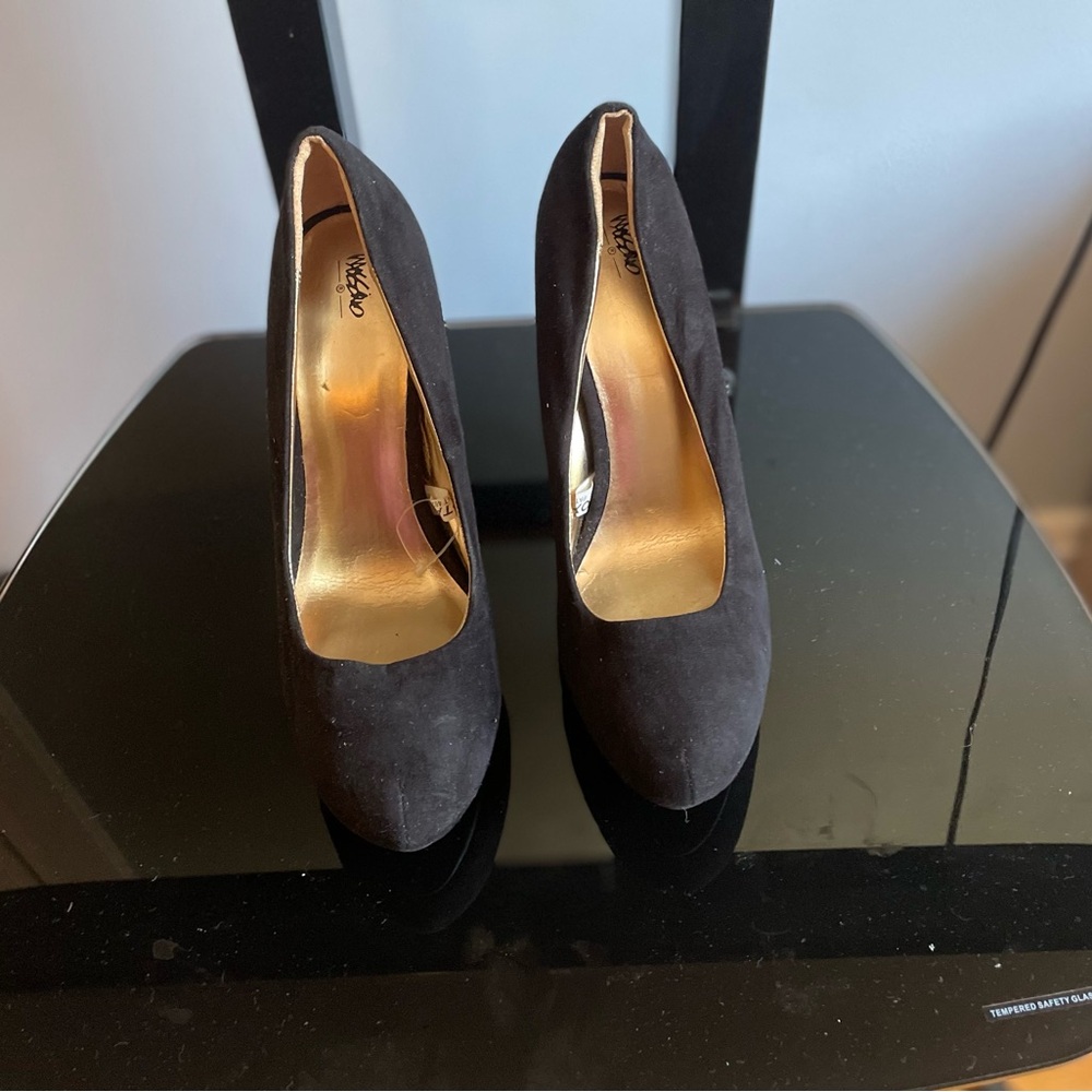 Black target heels